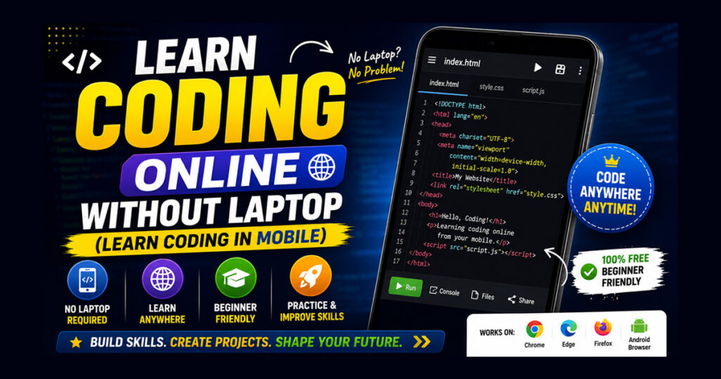 Learn Coding Online Without Laptop